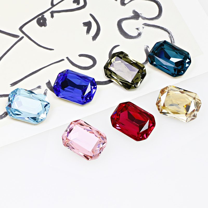 Pointed Back silver plating Octagon rhinestones k9 fancy Stones wholesale crystal beads for jewelry nail art diy accessories