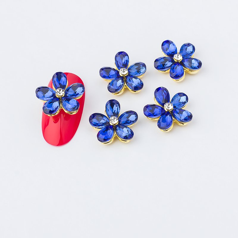 Hot Sale K9 Crystal Petal Nail Decoration Supplies Rhinestone Press On Nails Drill Nail Accessories Decorations