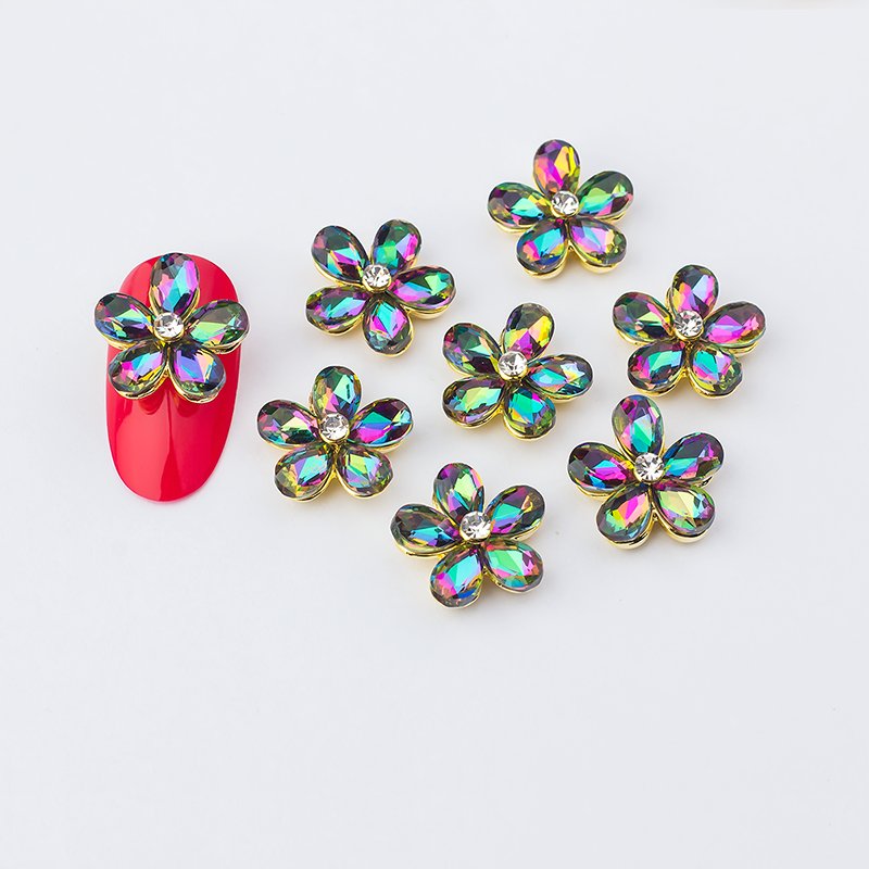 Hot Sale K9 Crystal Petal Nail Decoration Supplies Rhinestone Press On Nails Drill Nail Accessories Decorations
