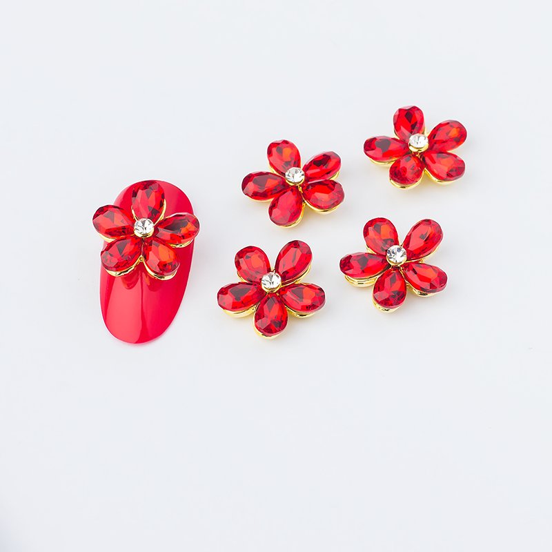 Hot Sale K9 Crystal Petal Nail Decoration Supplies Rhinestone Press On Nails Drill Nail Accessories Decorations
