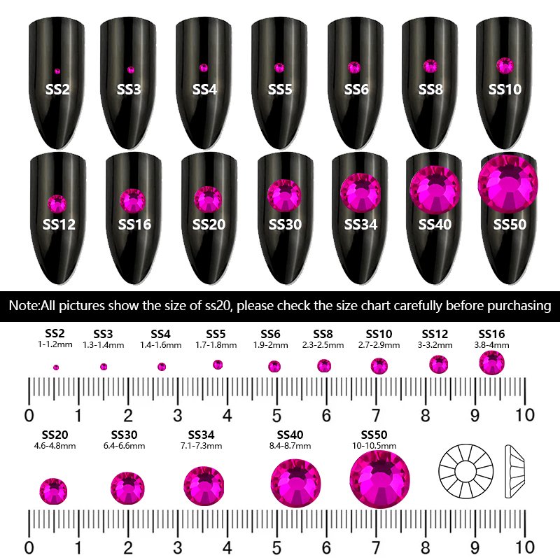 Blinginbox Wholesale ss3-ss30 Crystal Stones Stickers Non Hot Fix Strass Glass Rhinestones For Clothes DIY Fashion Apparel