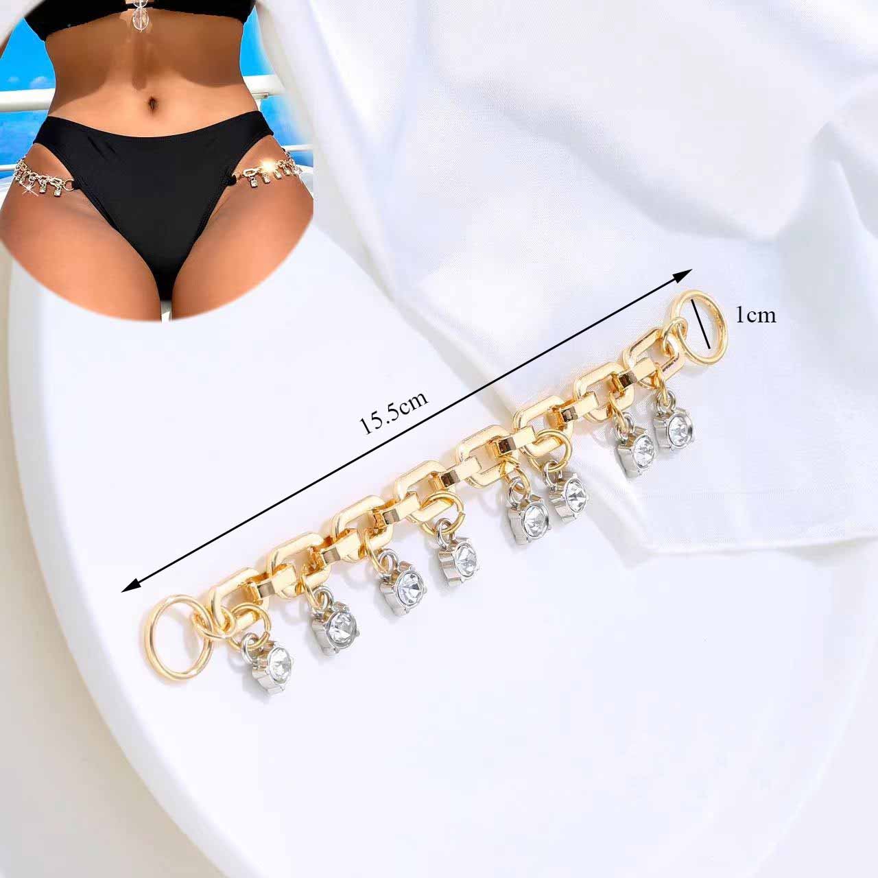 JFS005 Wholesale Metal Accessories Trilateral Rhinestone Bikini Connectors Shine Ab Rhinestone Bikini Connector For Sale
