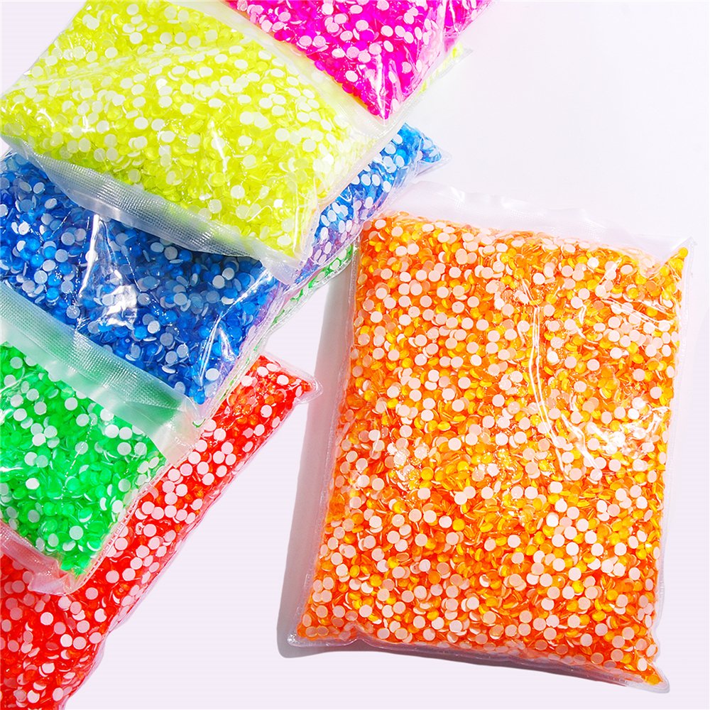 14400pcs/bulk Glowing Beads Fluorescence Rhinestones Charms Nails Art Decoration Handicrafts DIY Rhinestones Colorful Glass