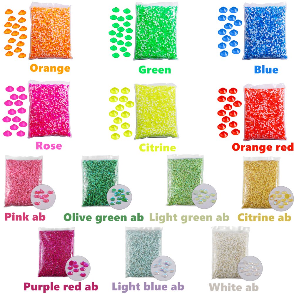 14400pcs/bulk Glowing Beads Fluorescence Rhinestones Charms Nails Art Decoration Handicrafts DIY Rhinestones Colorful Glass