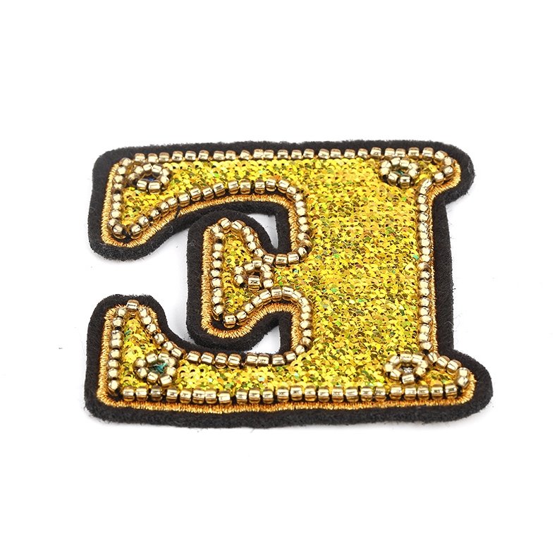 luxury Iron On Sew On 26 English Letters Alphabet Bling Pearls Rhinestones Beads Patches