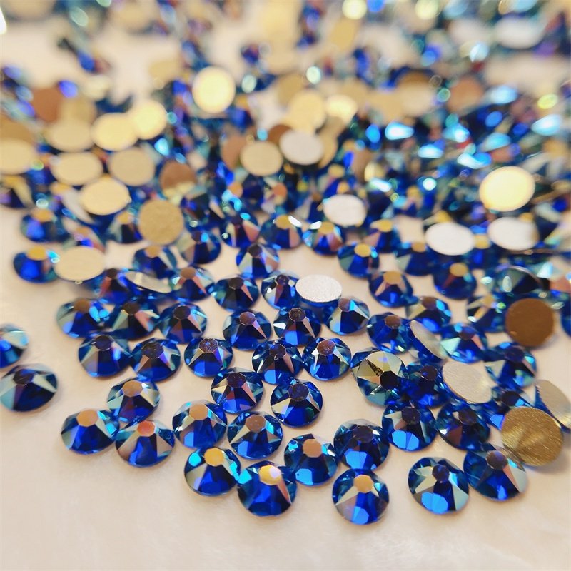 Free sample 16 facets glass rhinestones non hotfix flatback bulk crystal