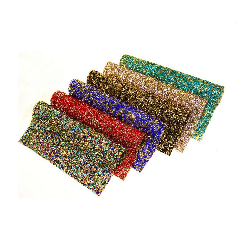 Shiny 24*40cm Resin Crystal Sheet With Glue Sticker Self Adhesive Back Rhinestone Sheet For Clothing Bag Shoes