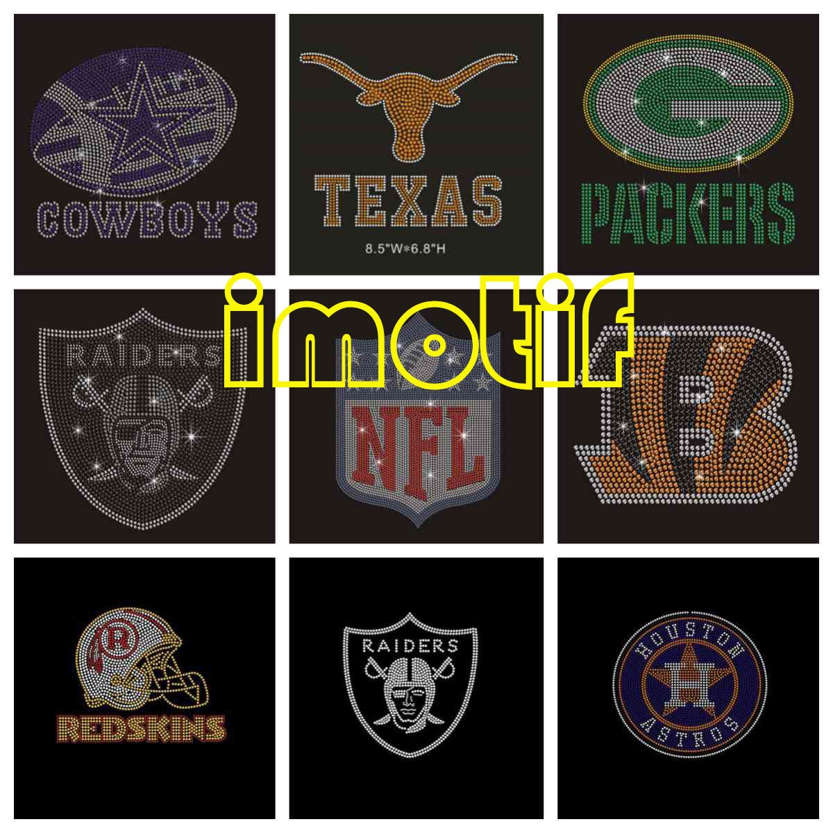 custom logo bling design hotfix Iron on patches commander nfl rhinestones washington commanders rhinestone heat transfers