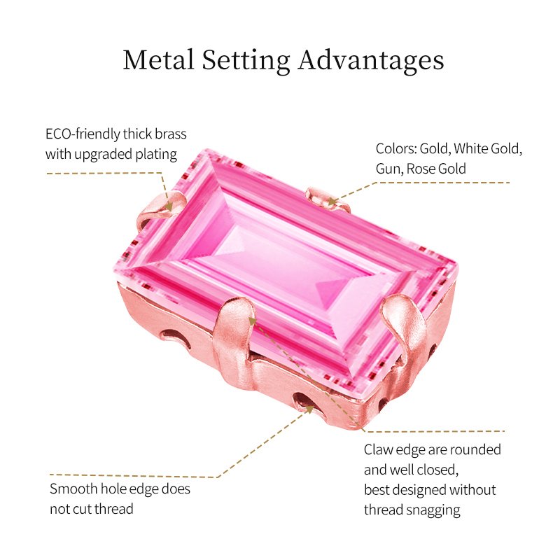 Sew-on Rhinestone With Thick Brass Claw Setting Upgraded Plating Sterling Quality For Leather Boots And Bags