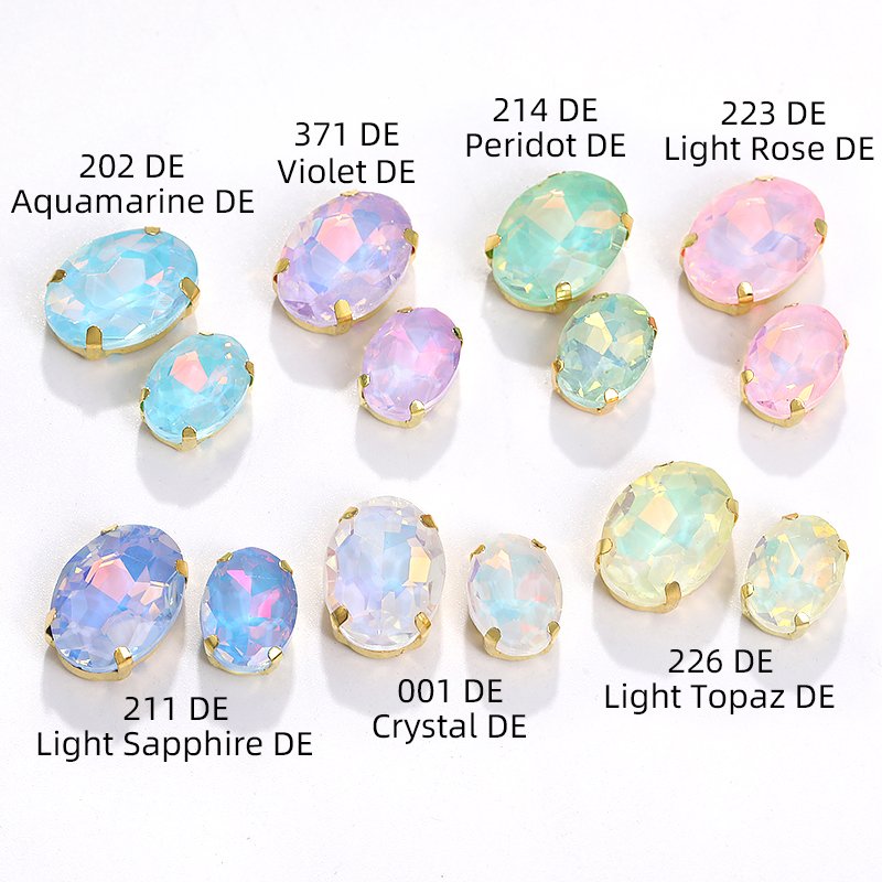 Xichuan Custom Strass Oval Crystal Rhinestones Bling 10*14mm 13*18mm With Claw Diamond Sewing Glass Beads Garment Accessories