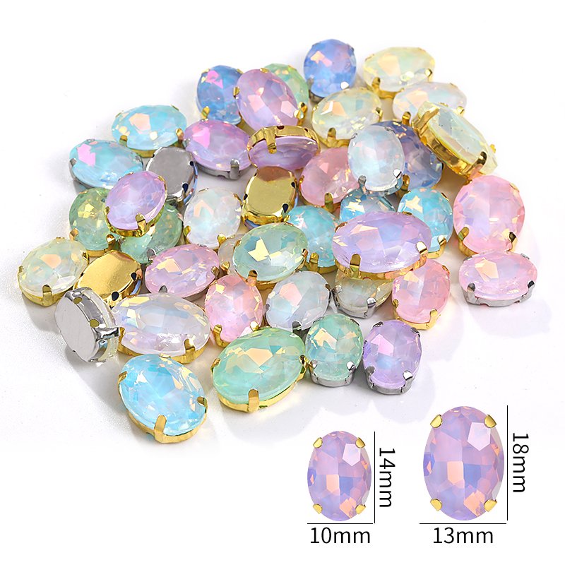 Xichuan Custom Strass Oval Crystal Rhinestones Bling 10*14mm 13*18mm With Claw Diamond Sewing Glass Beads Garment Accessories
