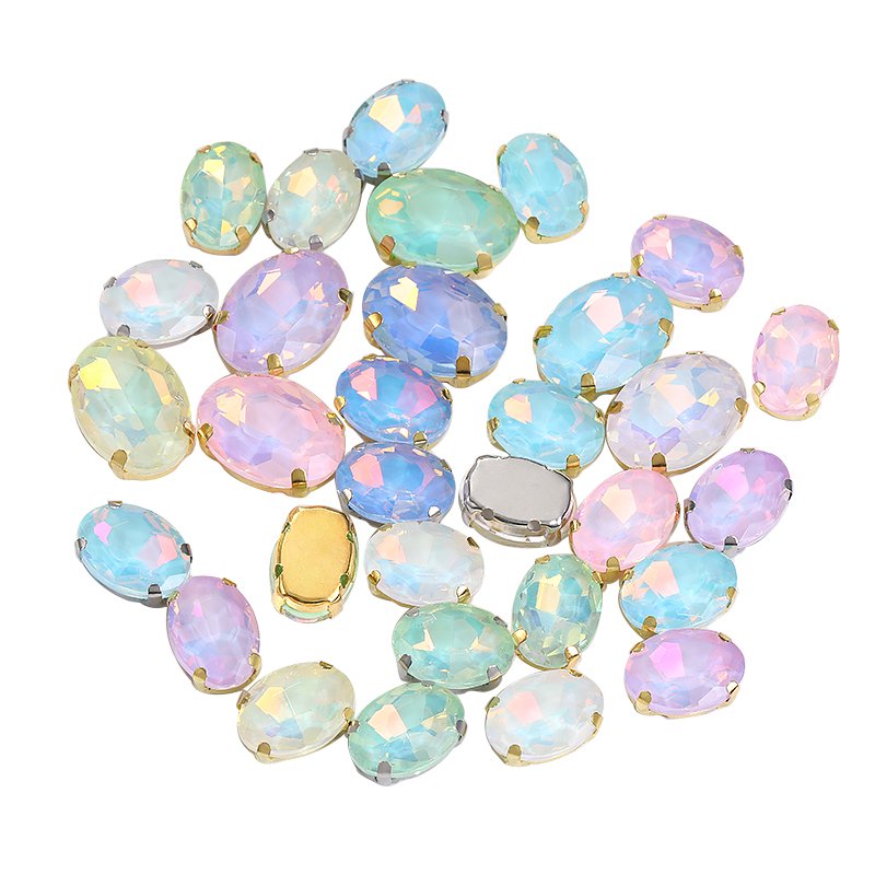 Xichuan Custom Strass Oval Crystal Rhinestones Bling 10*14mm 13*18mm With Claw Diamond Sewing Glass Beads Garment Accessories