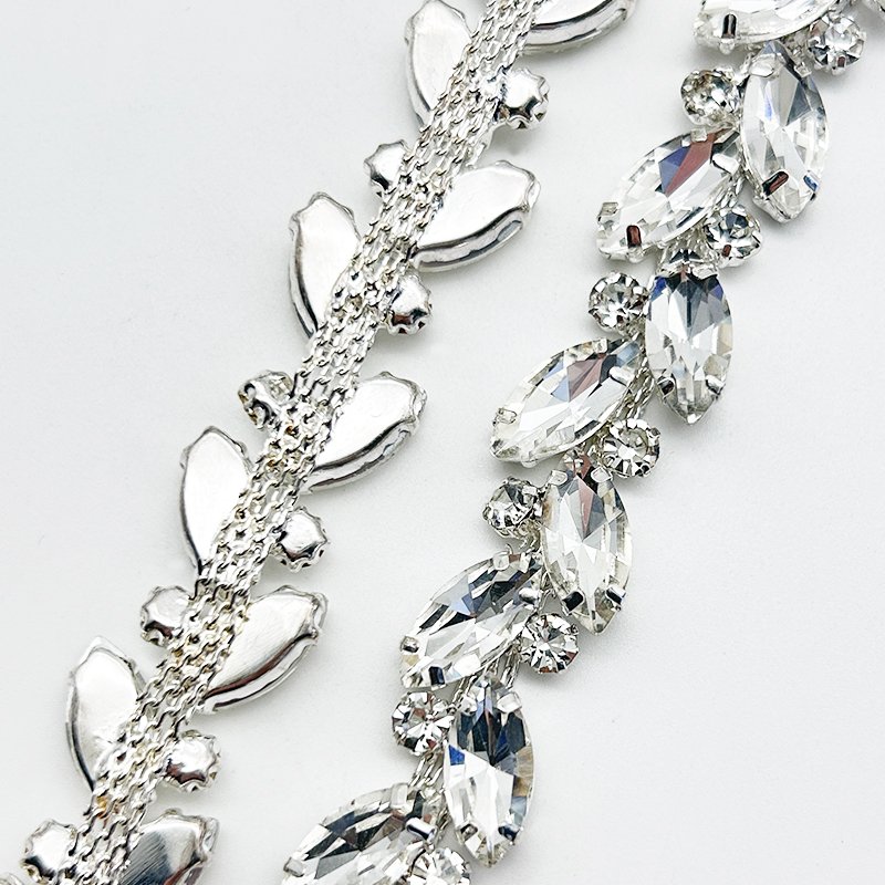 Crystal Trim Bling Rhinestone Cup Chain Sew on Wedding Dress Cake Banding Embellishment diy Garment Accessories
