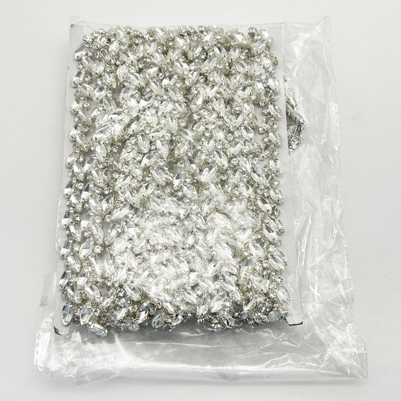 Crystal Trim Bling Rhinestone Cup Chain Sew on Wedding Dress Cake Banding Embellishment diy Garment Accessories