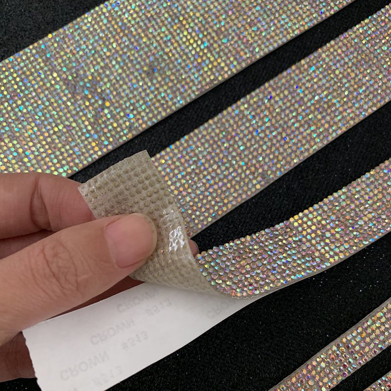 Wholesale Crystal AB clear Shine Rhinestone Trim Sew on rhinestone chain Iron Glue on Hot Fix Tap DIY shoes clothing Decoration