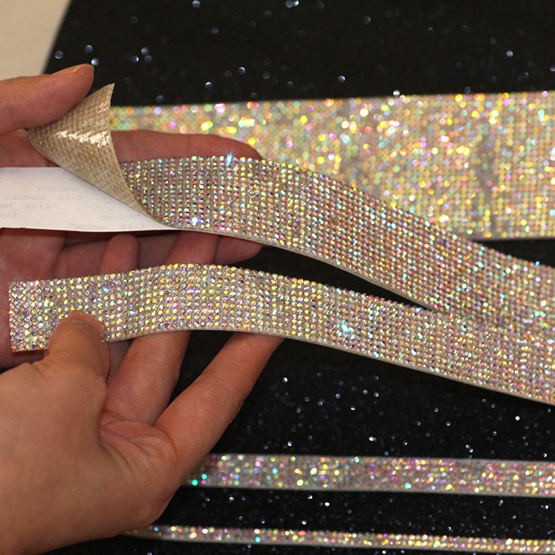 Wholesale Crystal AB clear Shine Rhinestone Trim Sew on rhinestone chain Iron Glue on Hot Fix Tap DIY shoes clothing Decoration