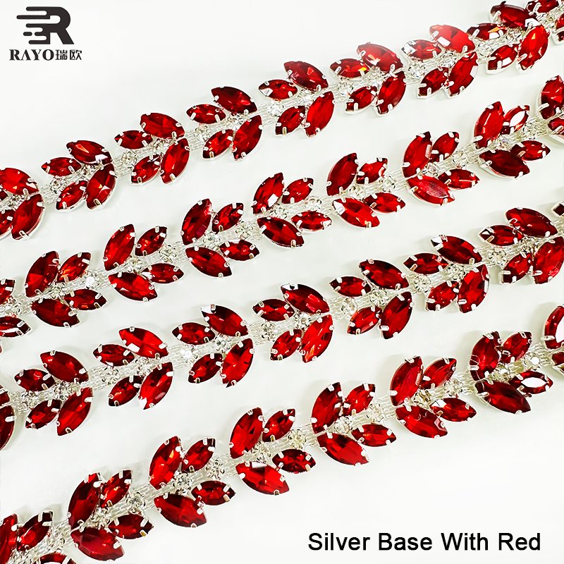 Wholesale Embroidery Neck Applique Beads Rhinestone Trimming Gold Chain Roll with Colorful Design 10 Yards Roll Chains