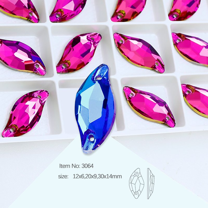 Flat Back Rhinestones sew on crystal High-quality Leaf shape crystal Rhinestone wholesale crystal beads for garment accessories