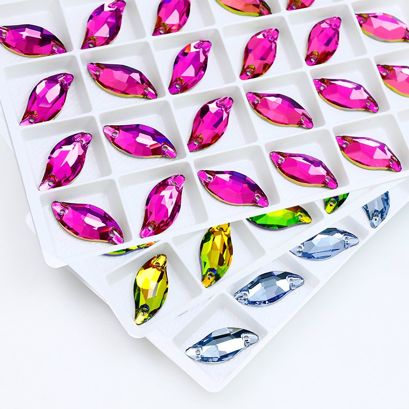 Flat Back Rhinestones sew on crystal High-quality Leaf shape crystal Rhinestone wholesale crystal beads for garment accessories