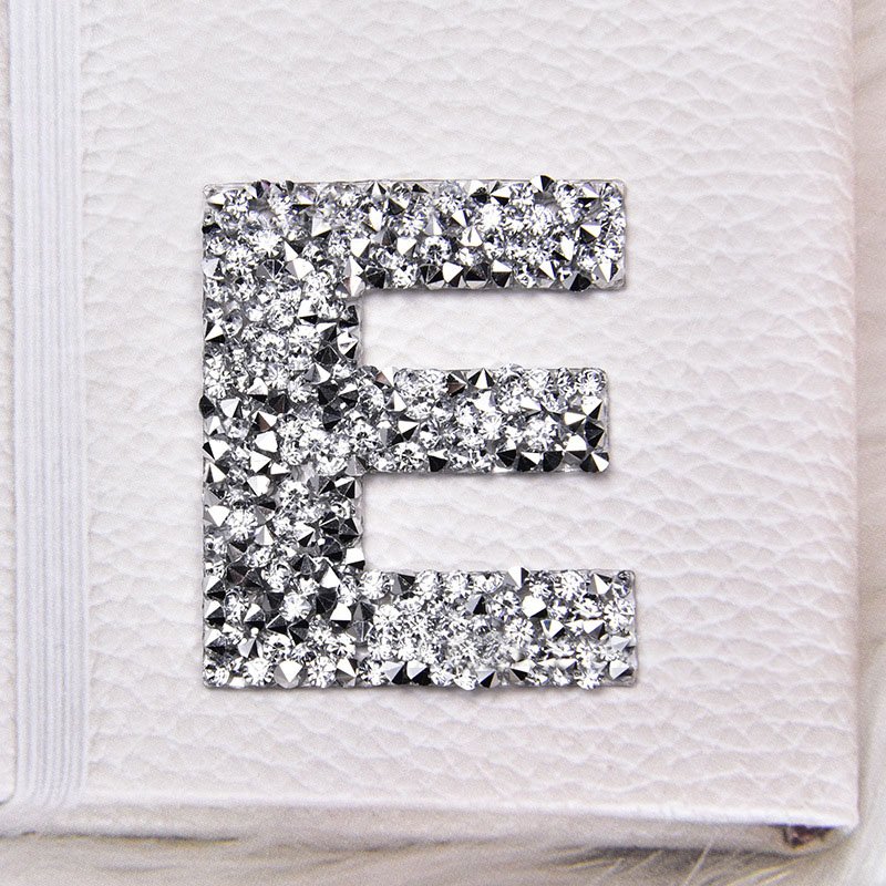 Rhinestones patches 3D letter Border Iron On Arm Embroidery Patches