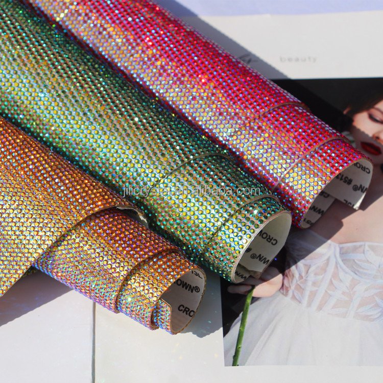 Hot Fixed Rhinestone Stickers Adhesive Resin Rhinestone Mesh Clothing Accessories