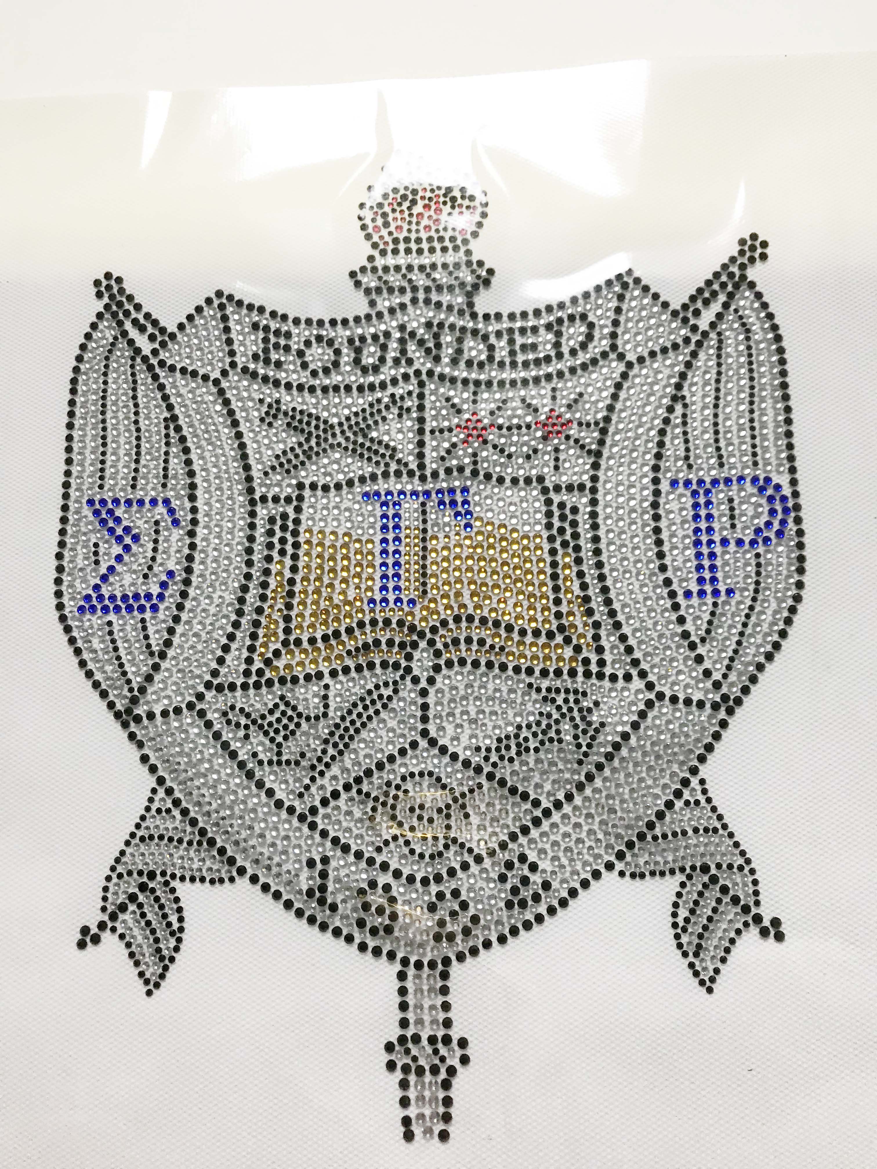 Custom Crystal Zeta Phi Beta sorority larger size design full rhinestone iron on heat transfer for shirt clothing