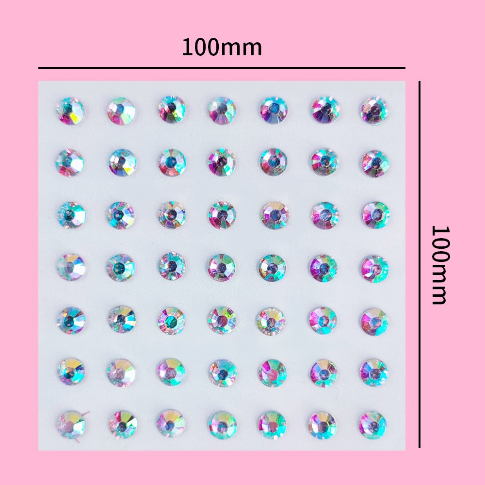 OEMProfessional Diamond Sticker Rhinestone Decorative Colorful 5D Tattoo Jewels Festival Body Eye Chest Crystal Face Gem Sticker