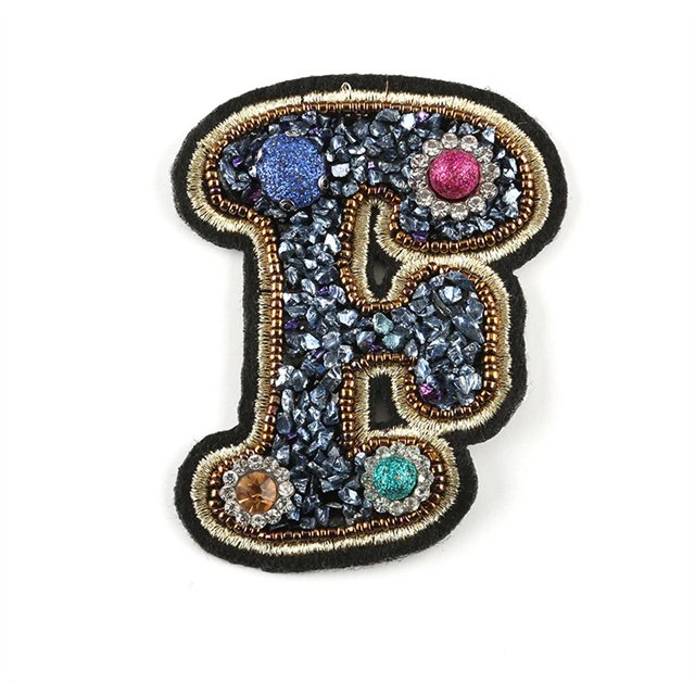 wholesale Custom Rhinestone English Alphabet Letter Mixed Embroidered Patch For Clothing Badge Paste For Clothes Bag Pant Shoes
