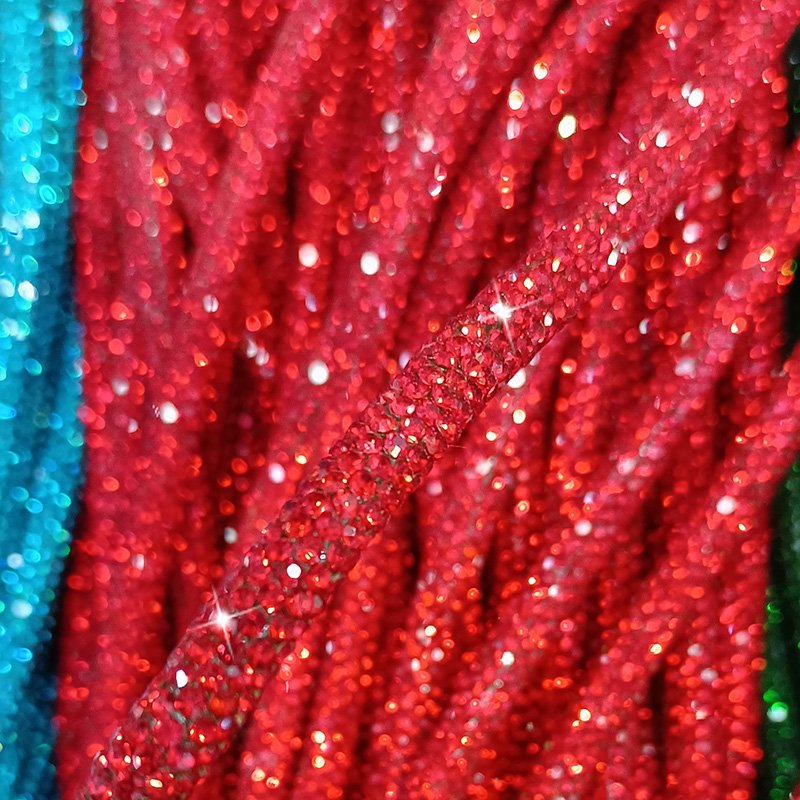 6 row crystal rhinestone trim rope shoe laces decoration crystal rope cord