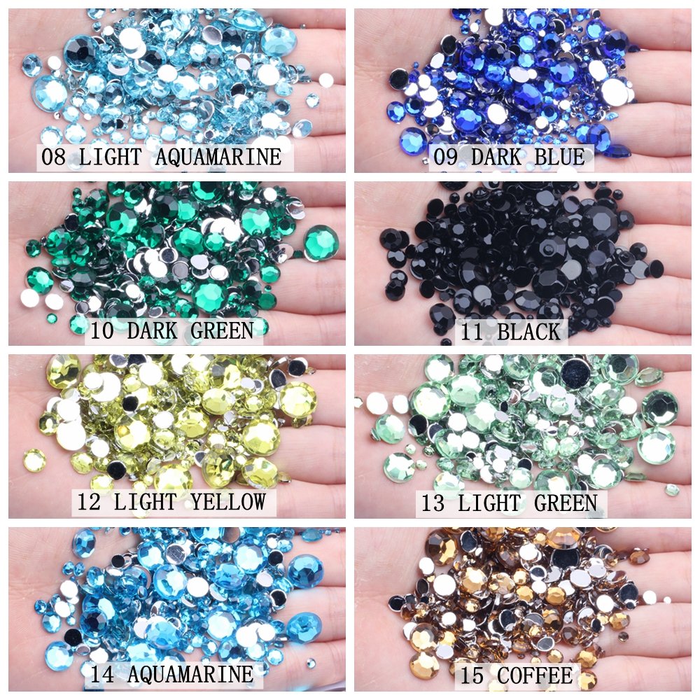 Hot Sale Bling Flatback Facets Many Colors Glue On 5mm Acrylic Rhinestones For Crystal Stones Face DIY Nail Art Bridal Applique