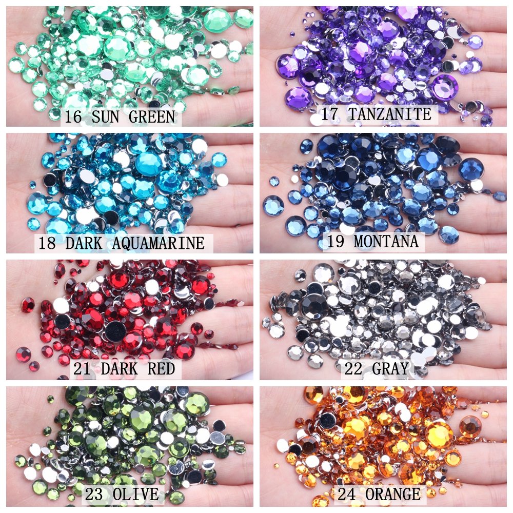 Hot Sale Bling Flatback Facets Many Colors Glue On 5mm Acrylic Rhinestones For Crystal Stones Face DIY Nail Art Bridal Applique