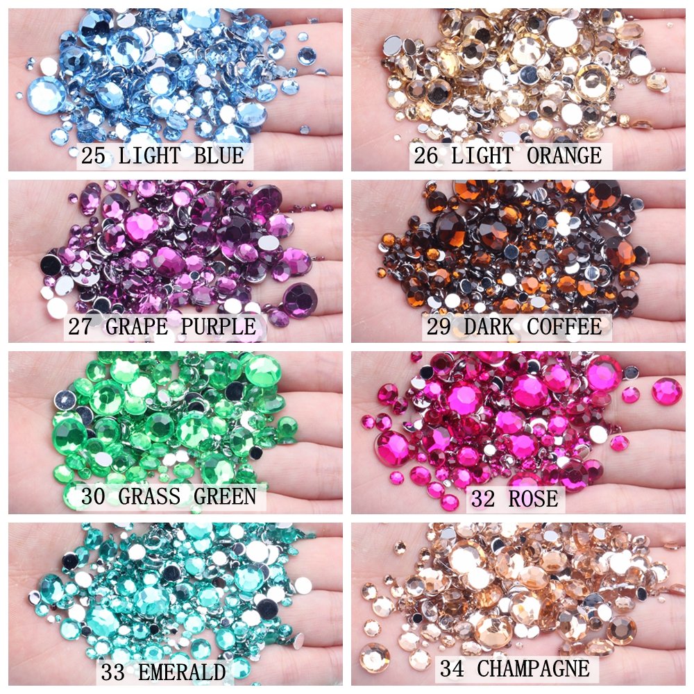 Hot Sale Bling Flatback Facets Many Colors Glue On 5mm Acrylic Rhinestones For Crystal Stones Face DIY Nail Art Bridal Applique