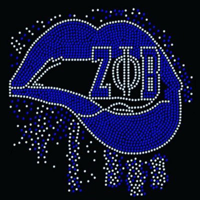 Custom zeta phi beta sorority high heel hot fix rhinestone transfer motif