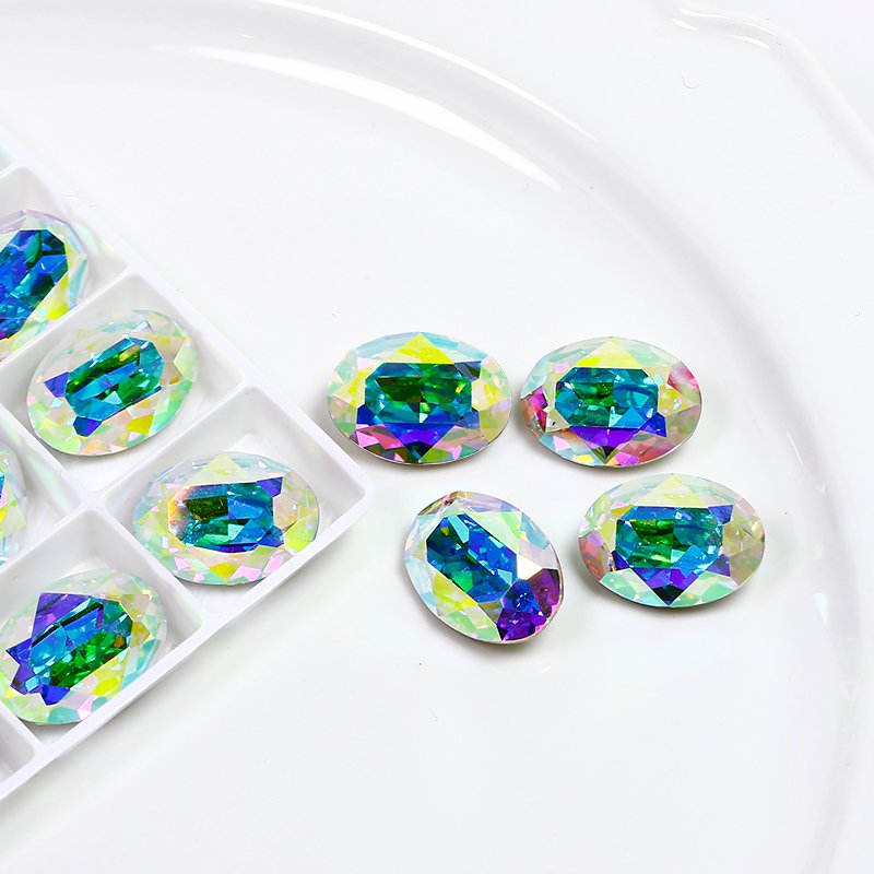 High quality K9 Crystal fancy stone Oval glass rhinestones wholesale lead-free crystal beads for jewelry making diy accessories