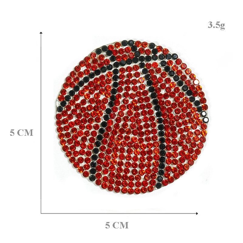 new sport ball theme iron on rhinestone baseball basketball football rugby patches for clothes