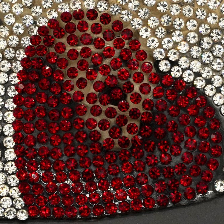 Wholesale bling high quality rhinestone patches for clothing hats silver royal blue sparkling rhinestone beaded heart patches