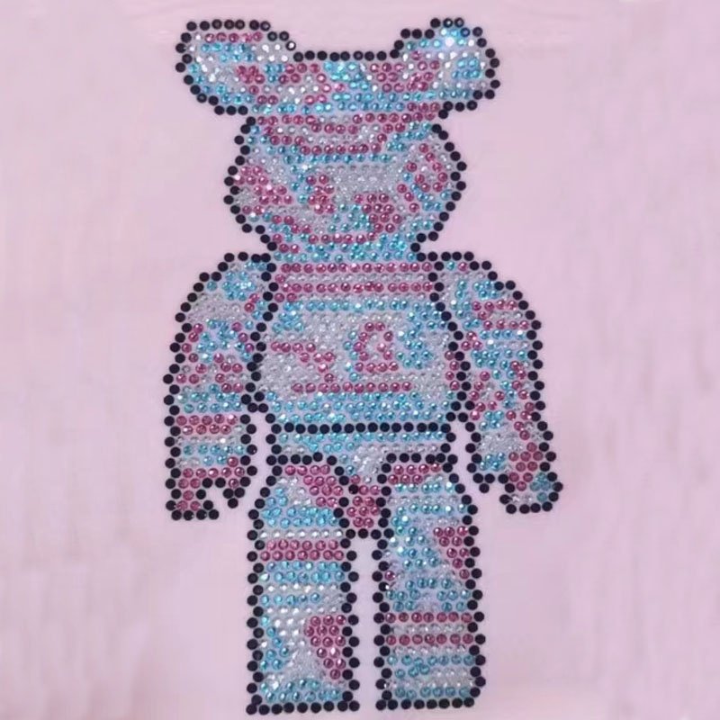 Leopard Rhinestone Transfer Hot Fix Rhinestone Templates Colorful Shinny Brand Hotfix Rhinestone Motif For Garment