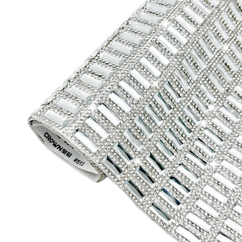 Factory direct sale crystal rhinestones hot fix trim applique rhinestone stickers custom