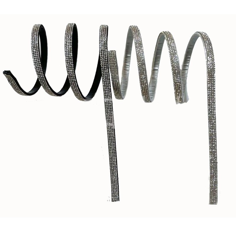 Lucky rhinestone tape banding rhinestone strands with steel core rhinestone winding for sandal