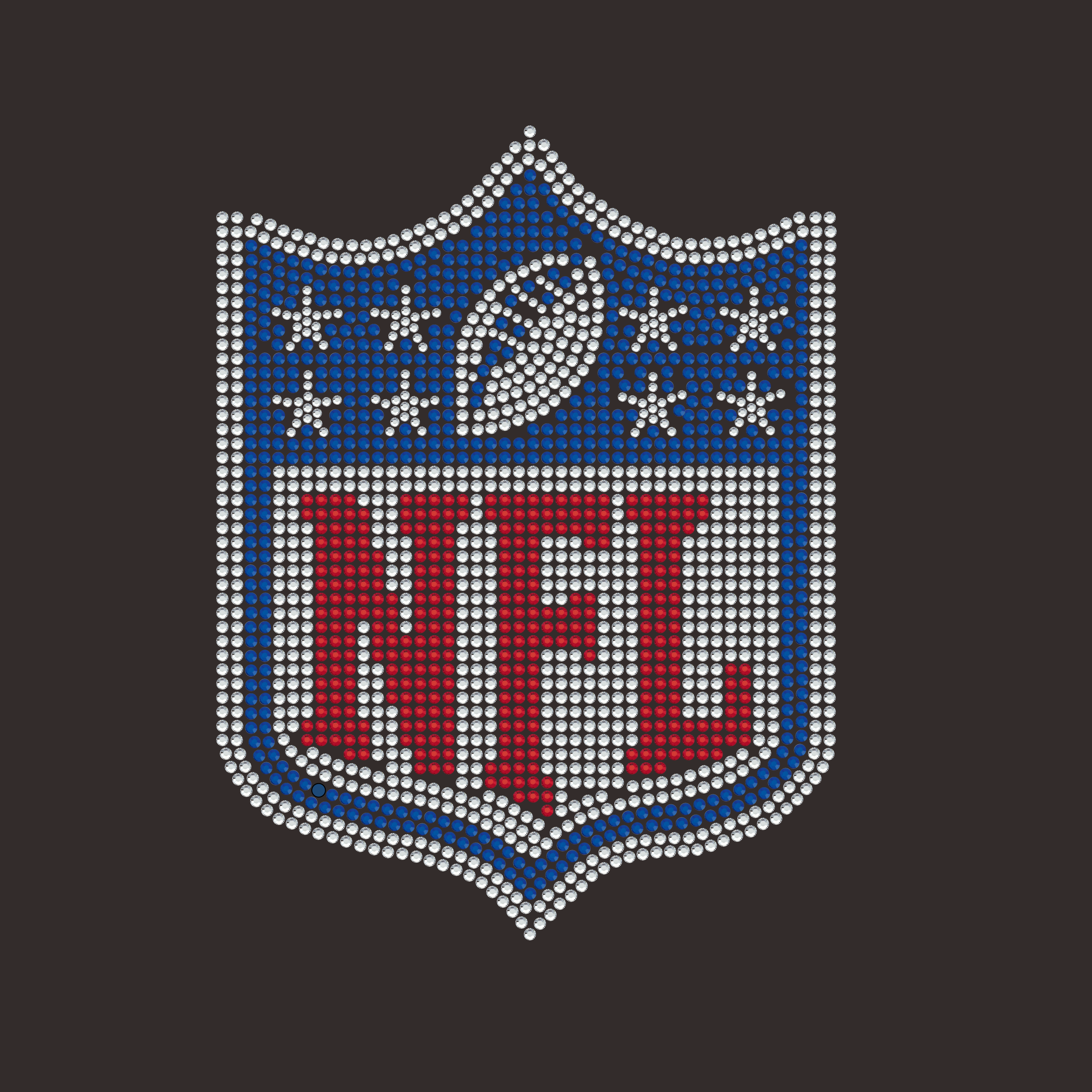 Custom Rhinestone Logo Iron on Hotfix Heat Transfer Printing Label Sticker for T-shirts NFL American Football DIY Sports SF KC