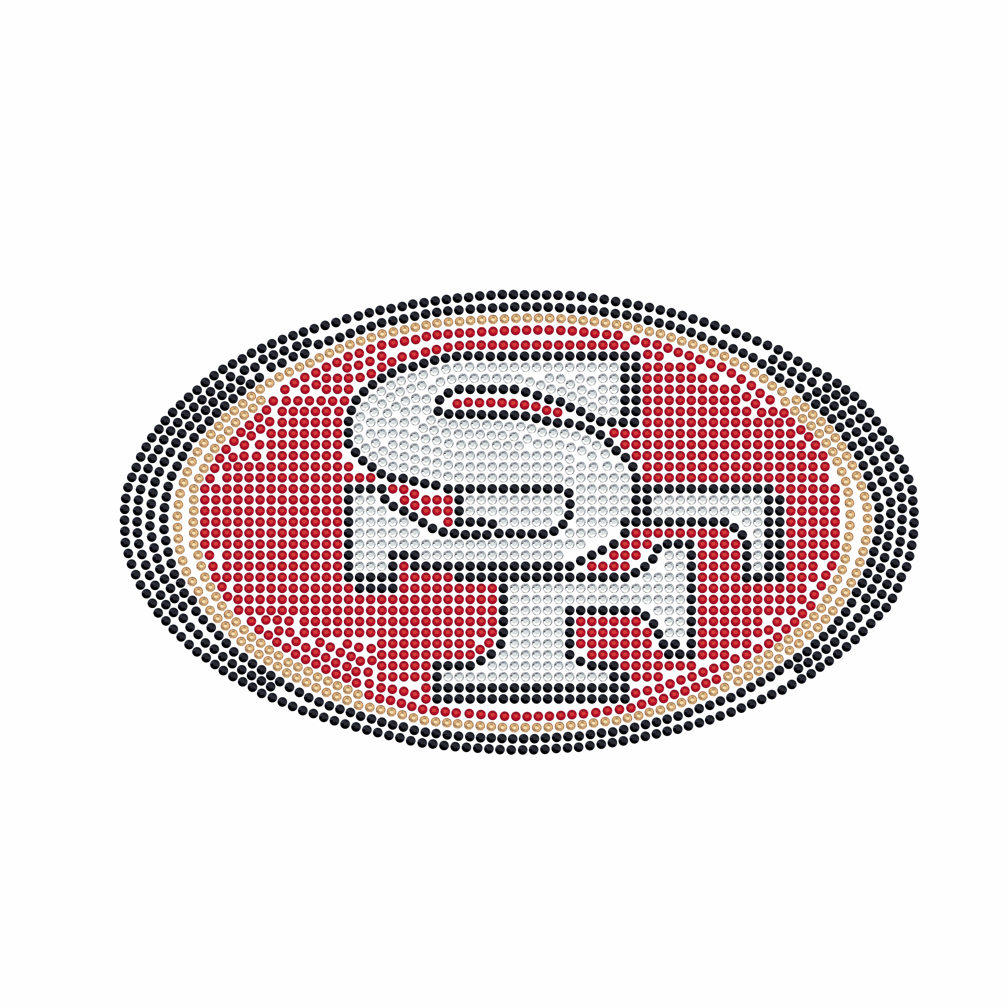 Custom Rhinestone Logo Iron on Hotfix Heat Transfer Printing Label Sticker for T-shirts NFL American Football DIY Sports SF KC