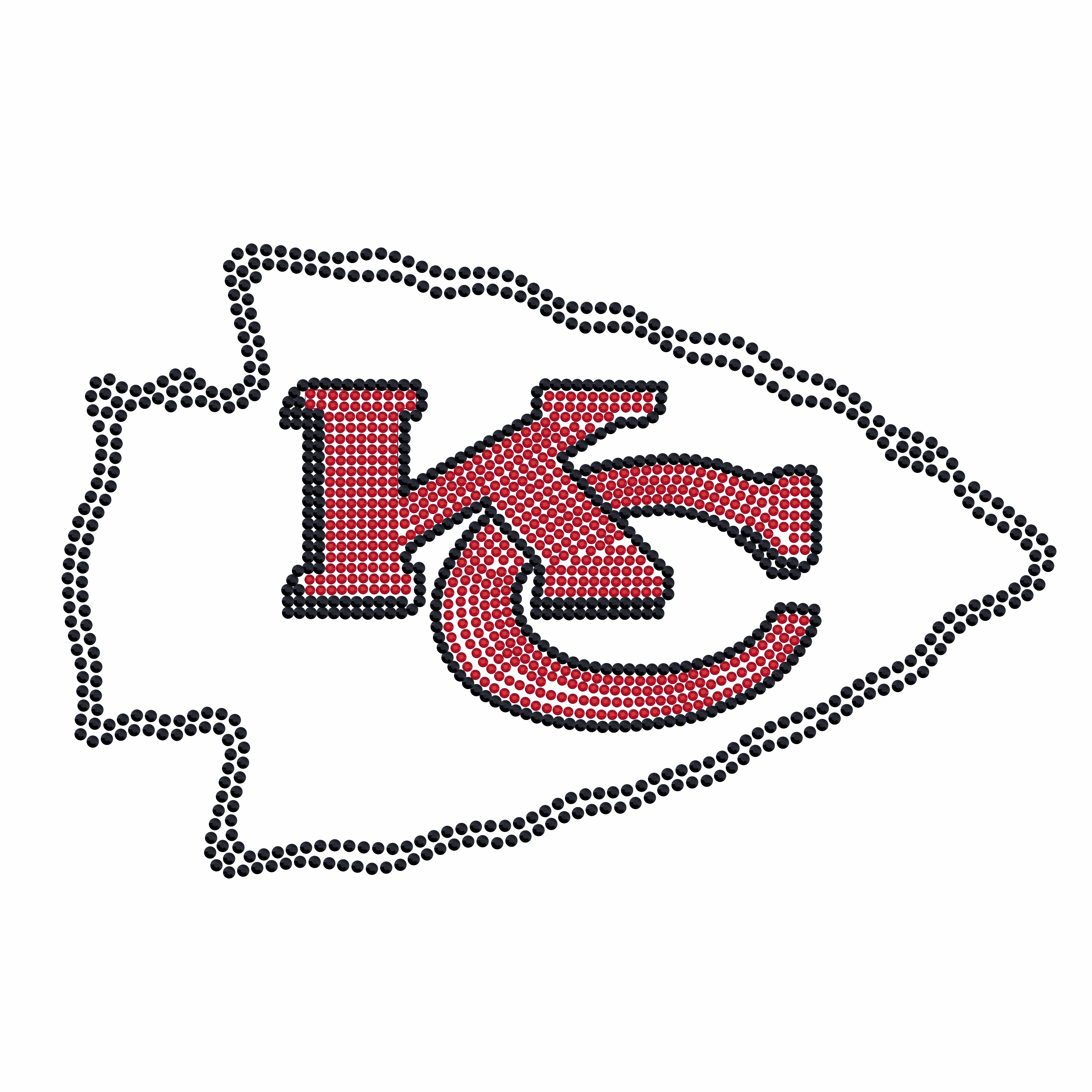Custom Rhinestone Logo Iron on Hotfix Heat Transfer Printing Label Sticker for T-shirts NFL American Football DIY Sports SF KC