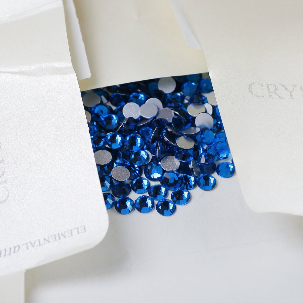 Yantuo Wholesale SS6 SS8 SS10 SS12 SS16 SS20 Blue Zircon Non Hot Fix Strass Glass Flatback Rhinestones For Nail