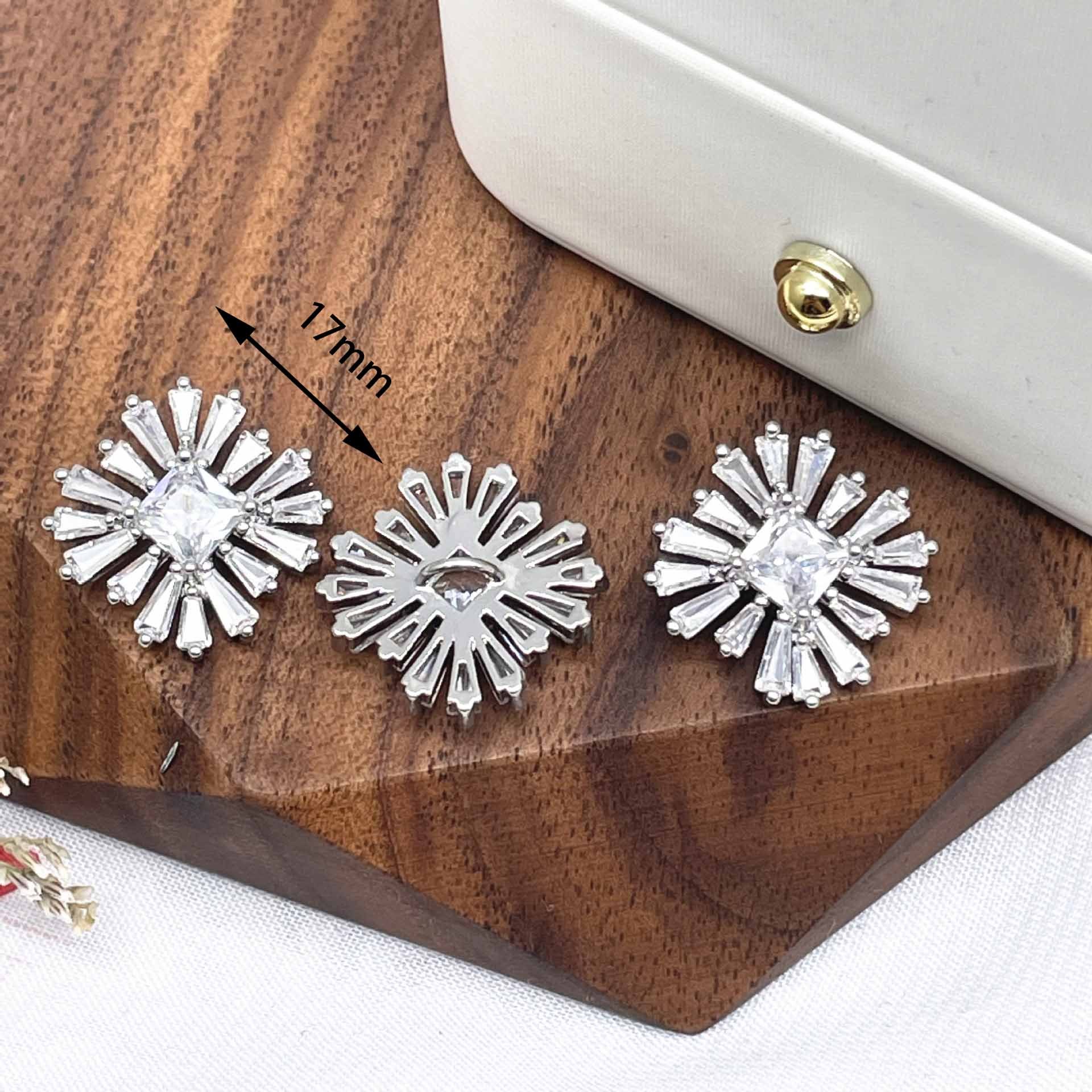 Wholesale Rhinestone Fancy Zircon Button Custom Silver Metal Shank Buttons For Garment Accessories