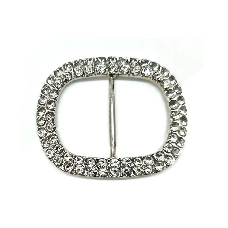 Wholesale Decorative Metal Pearl Round Shape Ring Bag Buckles Oval Centre Slide Buckle Tri Glide Rhinestone Buckle For Handbags