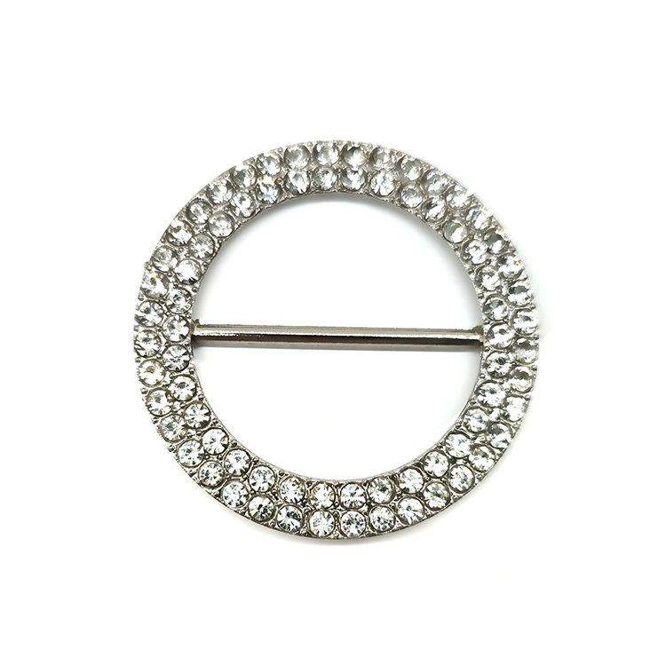 Wholesale Decorative Metal Pearl Round Shape Ring Bag Buckles Oval Centre Slide Buckle Tri Glide Rhinestone Buckle For Handbags