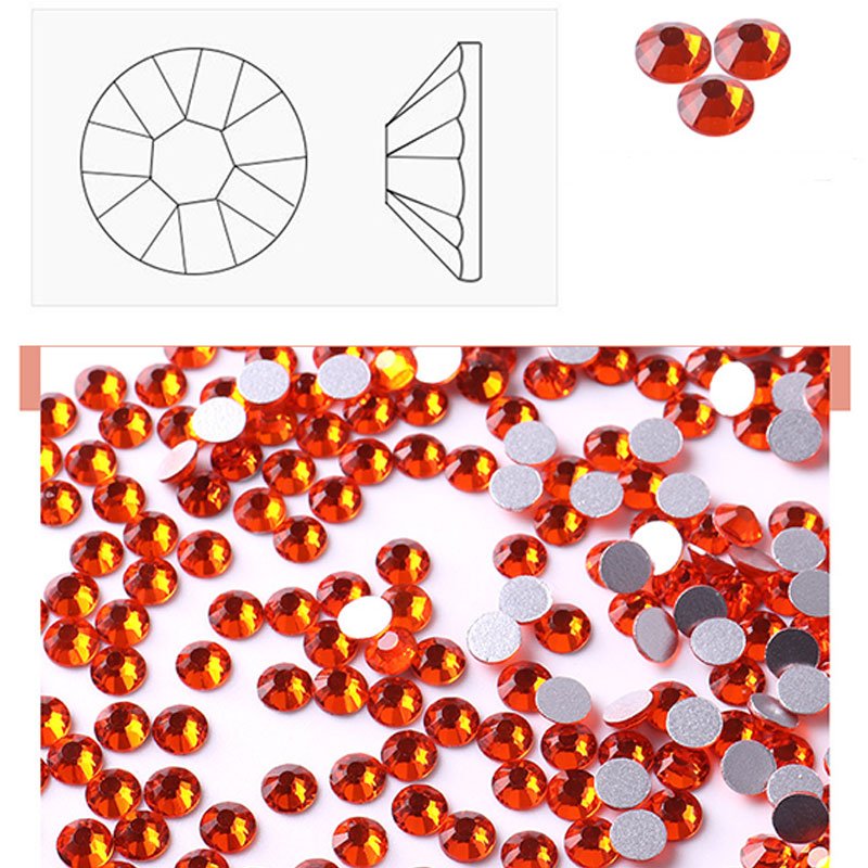 Nail Art Flat Back Rhinestones Hyacinth Mix Sizes Glass rhinestone Non Hot Fix Rhinestone Flat Back Crystal Stone