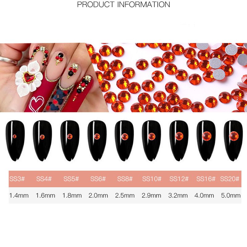 Nail Art Flat Back Rhinestones Hyacinth Mix Sizes Glass rhinestone Non Hot Fix Rhinestone Flat Back Crystal Stone