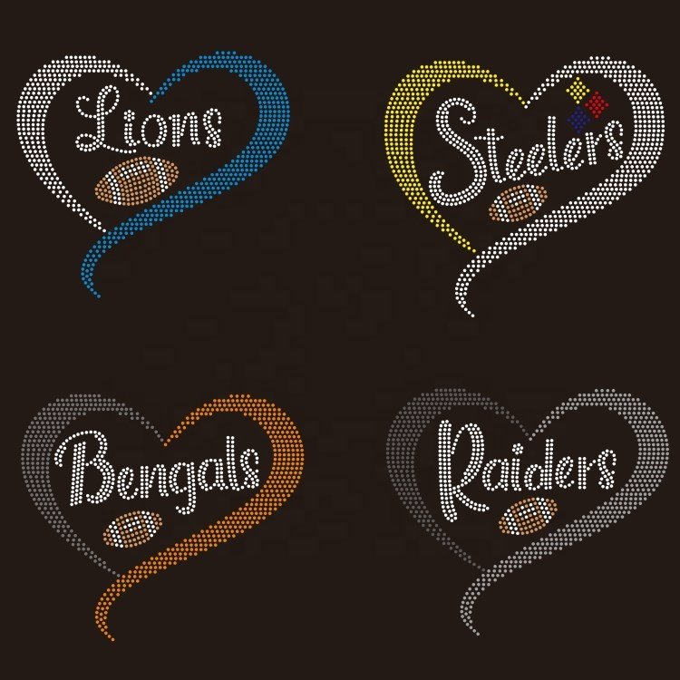 Custom LHS Cheer Sport Outline Design Iron On Custom Rhinestone Transfer Motif