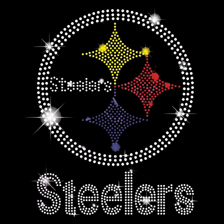 Custom Sparkling Football Teams Logo Iron On Rhinestone Steelers Transfer